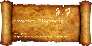 Hovanecz Florencia névjegykártya